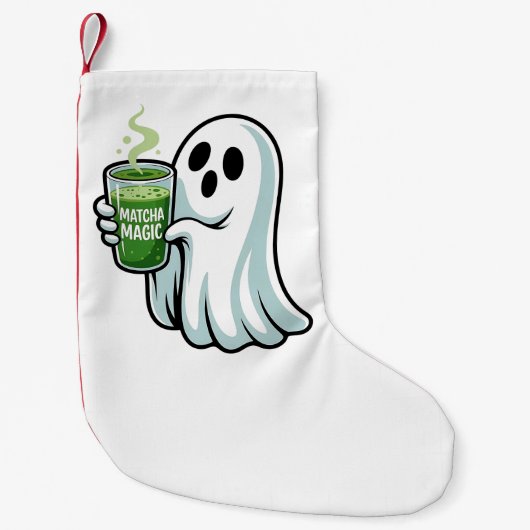 Spooky Halloween Ghost Drink Matcha Drink Kleiner Weihnachtsstrumpf (Vorderseite)