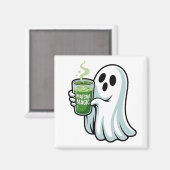 Spooky Halloween Ghost Drink Matcha Drink Magnet (Vorderseite/Rückseite)