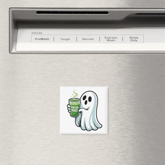 Spooky Halloween Ghost Drink Matcha Drink Magnet (In Situ (Geschirrspüler))
