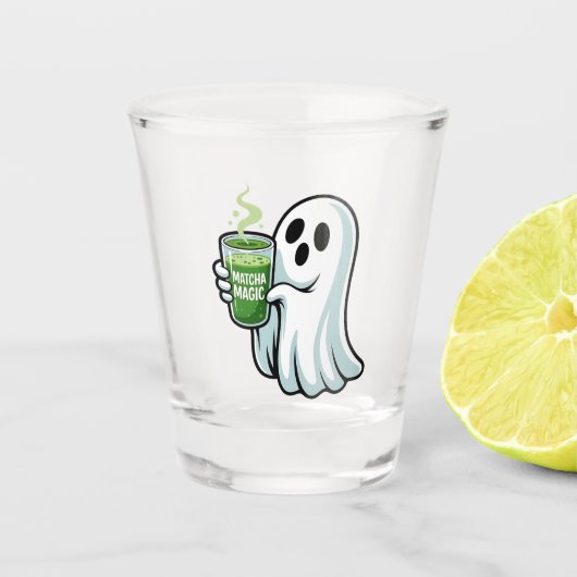 Spooky Halloween Ghost Drink Matcha Drink Schnapsglas (Vorderseite)