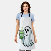 Spooky Halloween Ghost Drink Matcha Drink Schürze (Getragen)