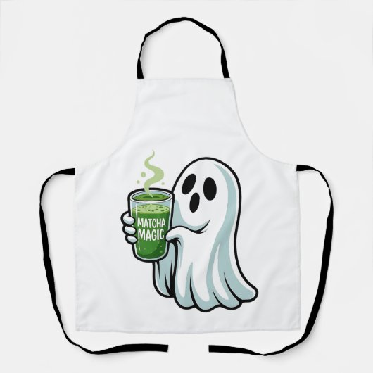 Spooky Halloween Ghost Drink Matcha Drink Schürze (Vorderseite)