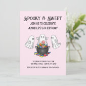 Spooky Halloween Ghost Einladung (Stehend Vorderseite)