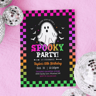 Spooky Halloween Ghost Geburtstag Retro Einladung