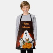 Spooky Halloween Ghost Graveyard Orange Schürze (Getragen)