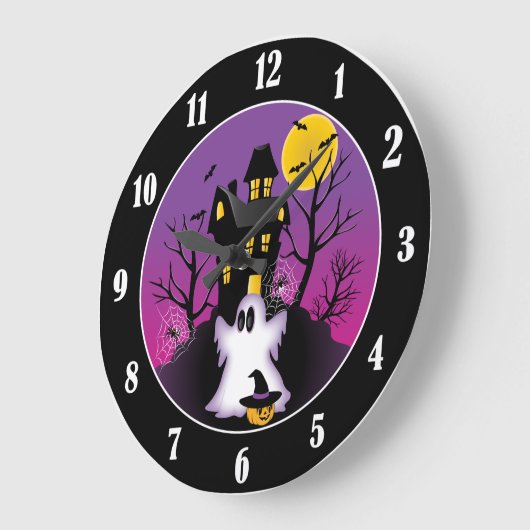 Spooky Halloween Ghost Große Wanduhr (Winkel)