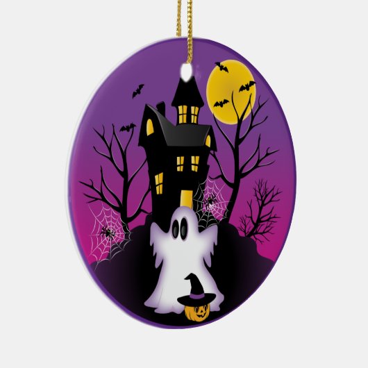 Spooky Halloween Ghost Keramikornament (Rechts)