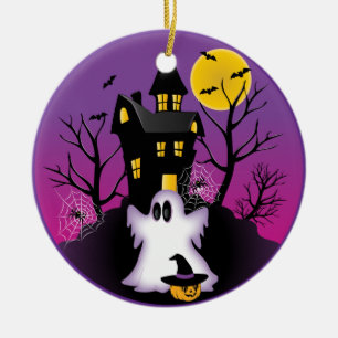 Spooky Halloween Ghost Keramikornament
