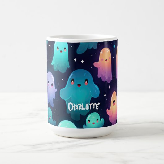 Spooky Halloween Ghost Niedlich Custom Verwandlungstasse (Zentrum)