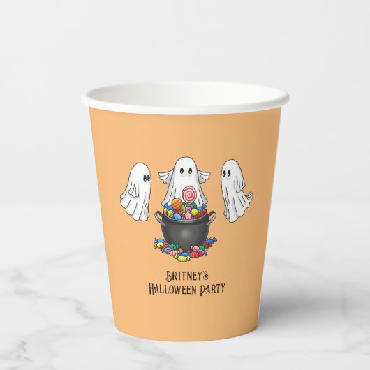 Spooky Halloween Ghost Pappbecher (Rückseite)