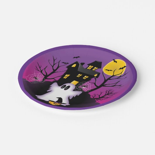 Spooky Halloween Ghost Pappteller (Schrägansicht)