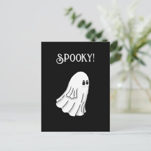 Spooky Halloween Ghost Postkarte (Stehend Vorderseite)