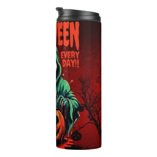 Spooky Halloween Ghost Pumpkin Thermal Mug Tumbler Thermosbecher (Nach rechts gedreht)