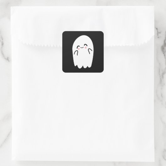Spooky Halloween Ghost Quadratischer Aufkleber (Tasche)