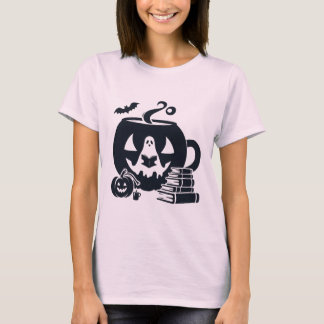 Spooky Halloween Ghost Reading mit Pumpkin T-Shirt
