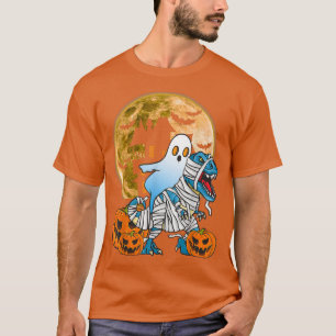 Spooky Halloween Ghost Riding Dinosaur Spuk Hou T-Shirt