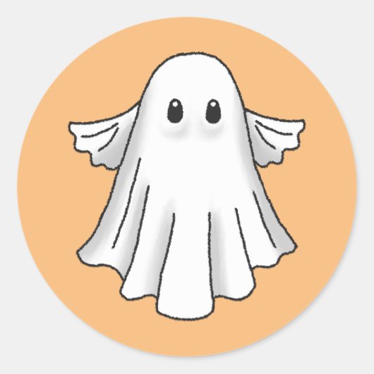 Spooky Halloween Ghost Runder Aufkleber (Vorderseite)