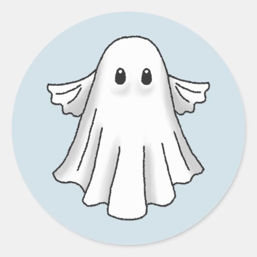 Spooky Halloween Ghost Runder Aufkleber (Vorderseite)