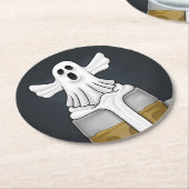 Spooky Halloween Ghost Runder Pappuntersetzer (Angewinkelt)