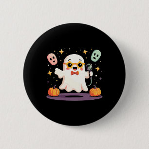 Spooky Halloween Ghost Sängerin Star mit Mikrofon Button