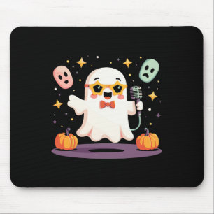 Spooky Halloween Ghost Sängerin Star mit Mikrofon Mousepad