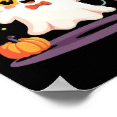 Spooky Halloween Ghost Sängerin Star mit Mikrofon Poster (Ecke)