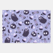 Spooky Halloween Ghost, Skulptur, Bonbons, Lila Geschenkpapier Set (Vorderseite 3)
