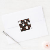 Spooky Halloween Ghost Spiders Candy Quadratischer Aufkleber (Umschlag)