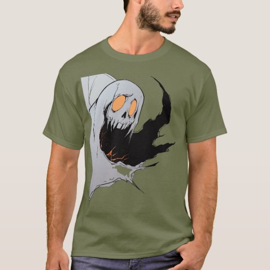 Spooky Halloween Ghost T-Shirt (Vorderseite)
