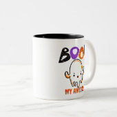Spooky Halloween Ghost Throw Kissen Zweifarbige Tasse (VorderseiteRechts)