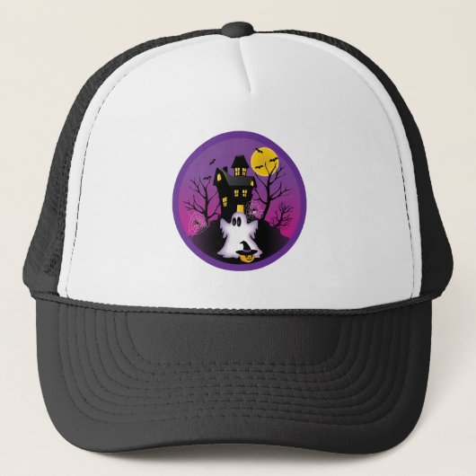 Spooky Halloween Ghost Truckerkappe (Vorderseite)