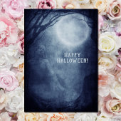 Spooky Halloween Ghost Vollmond in der Nacht Postkarte