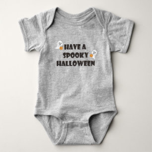 Spooky Halloween Ghosts Candy Orange Baby Strampler