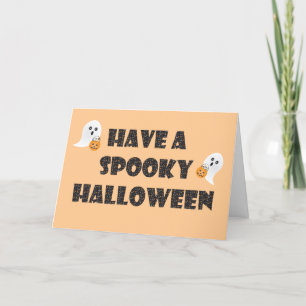 Spooky Halloween Ghosts Candy Orange Feiertagskarte