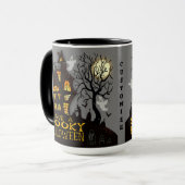 Spooky Halloween Ghosts Spuk Haus individuell anpa Tasse (Vorderseite Links)