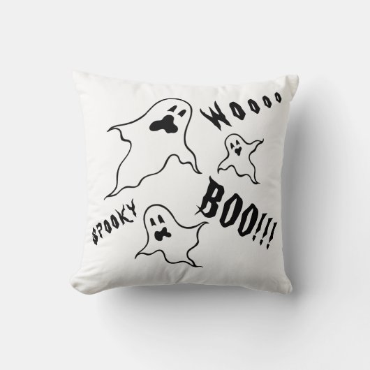 Spooky Halloween Ghosts Throw Cushion Kissen (Vorderseite)