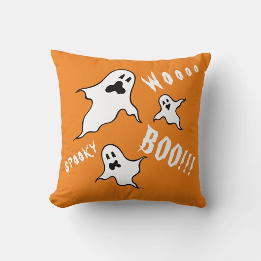Spooky Halloween Ghosts Throw Cushion Kissen (Vorderseite)