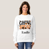 Spooky Halloween Ghoul Squad Grafischer Name Sweatshirt (Vorne ganz)