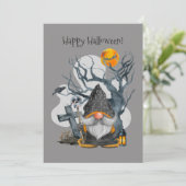 Spooky Halloween Gnome Feiertagskarte (Stehend Vorderseite)