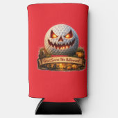 Spooky Halloween golf graphic teal cam cooler Selters Dosenkühler (Vorderseite)