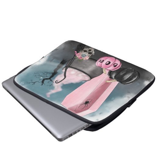 Spooky Halloween Grave Yard and Spider Webs Samsu Laptopschutzhülle (Vorne Knopf)