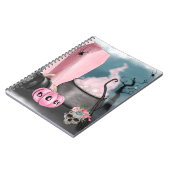 Spooky Halloween Grave Yard und Spider Webs Plan Notizblock (Linke Seite)