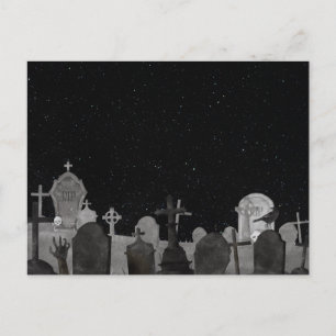 Spooky Halloween Graveyard Hintergrund Feiertagspostkarte