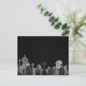 Spooky Halloween Graveyard Hintergrund Feiertagspostkarte (Stehend Vorderseite)