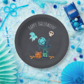 Spooky Halloween Graveyard Pappteller (Party)