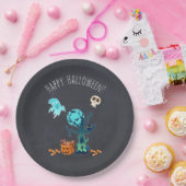Spooky Halloween Graveyard Pappteller (Party)