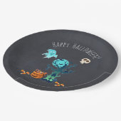 Spooky Halloween Graveyard Pappteller (Schrägansicht)