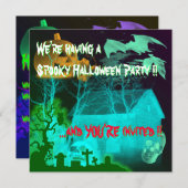 Spooky Halloween Graveyard-Party Einladung (Vorne/Hinten)