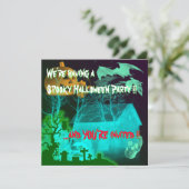 Spooky Halloween Graveyard-Party Einladung (Stehend Vorderseite)