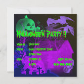 Spooky Halloween Graveyard-Party Einladung (Rückseite)